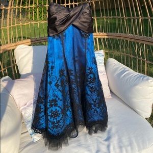 A formal strapless dress with nice detailing